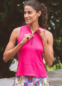 Dona Jo short sleeve shirts>Alley Mock-Neck Tank Calla