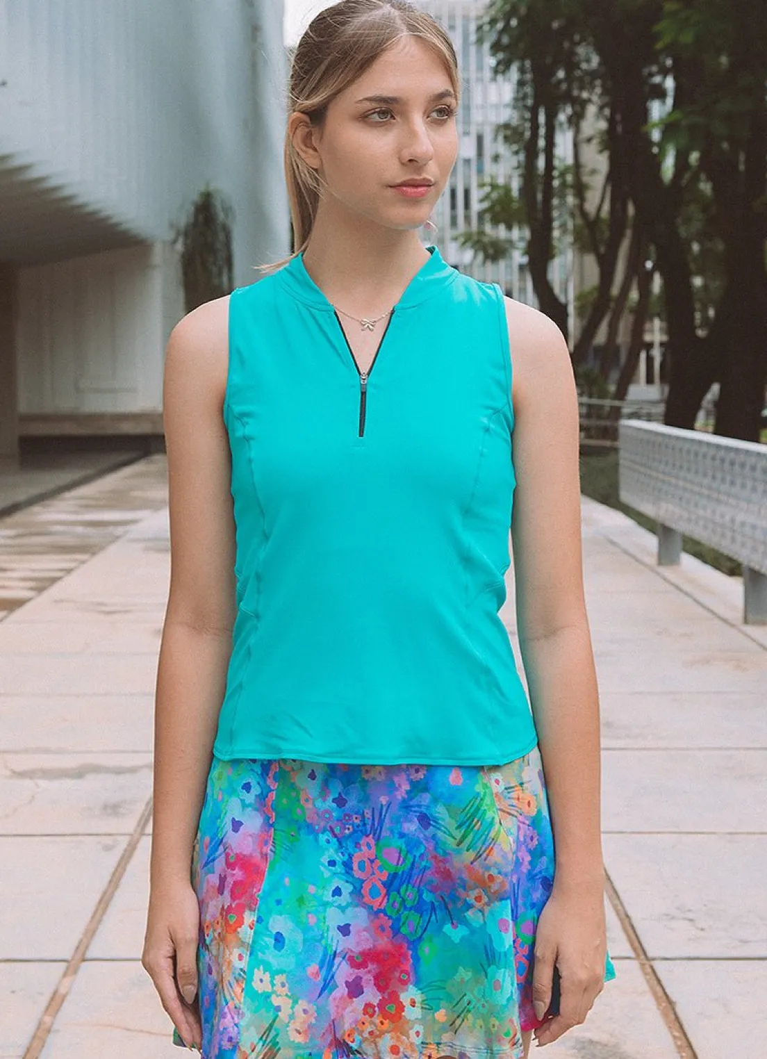 Dona Jo short sleeve shirts>Alley Mock-Neck Tank Miami