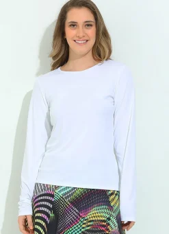 Dona Jo long sleeve shirts>Bossa Top UPF 50+ White