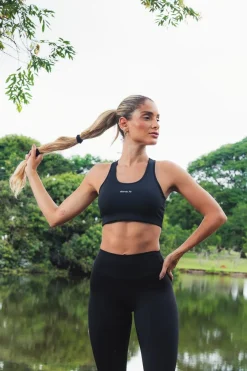 Dona Jo sports bras>Compress Bra Black