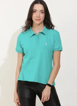 Dona Jo short sleeve shirts>Court Polo Green