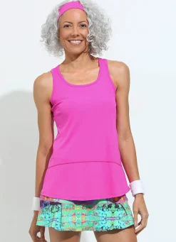 Dona Jo tank tops>Day Glow Tank UPF 50+ Pink Power