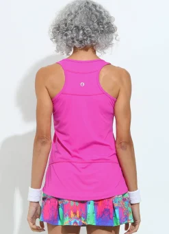 Dona Jo tank tops>Day Glow Tank UPF 50+ Pink Power