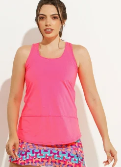 Dona Jo tank tops>Day Glow Tank UPF 50+ Pitaya