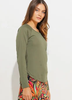 Dona Jo long sleeve shirts>Endurance Top UPF 50+ Alcaparra