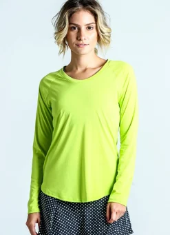 Dona Jo long sleeve shirts>Endurance Top Lime Green