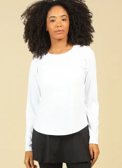 Dona Jo long sleeve shirts>Endurance Top White