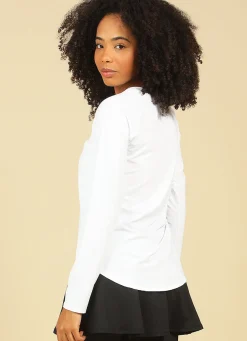 Dona Jo long sleeve shirts>Endurance Top White