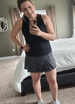 Dona Jo Dresses|skirts>Flirty Skirt / Skort 14.5 Black Polka Dot