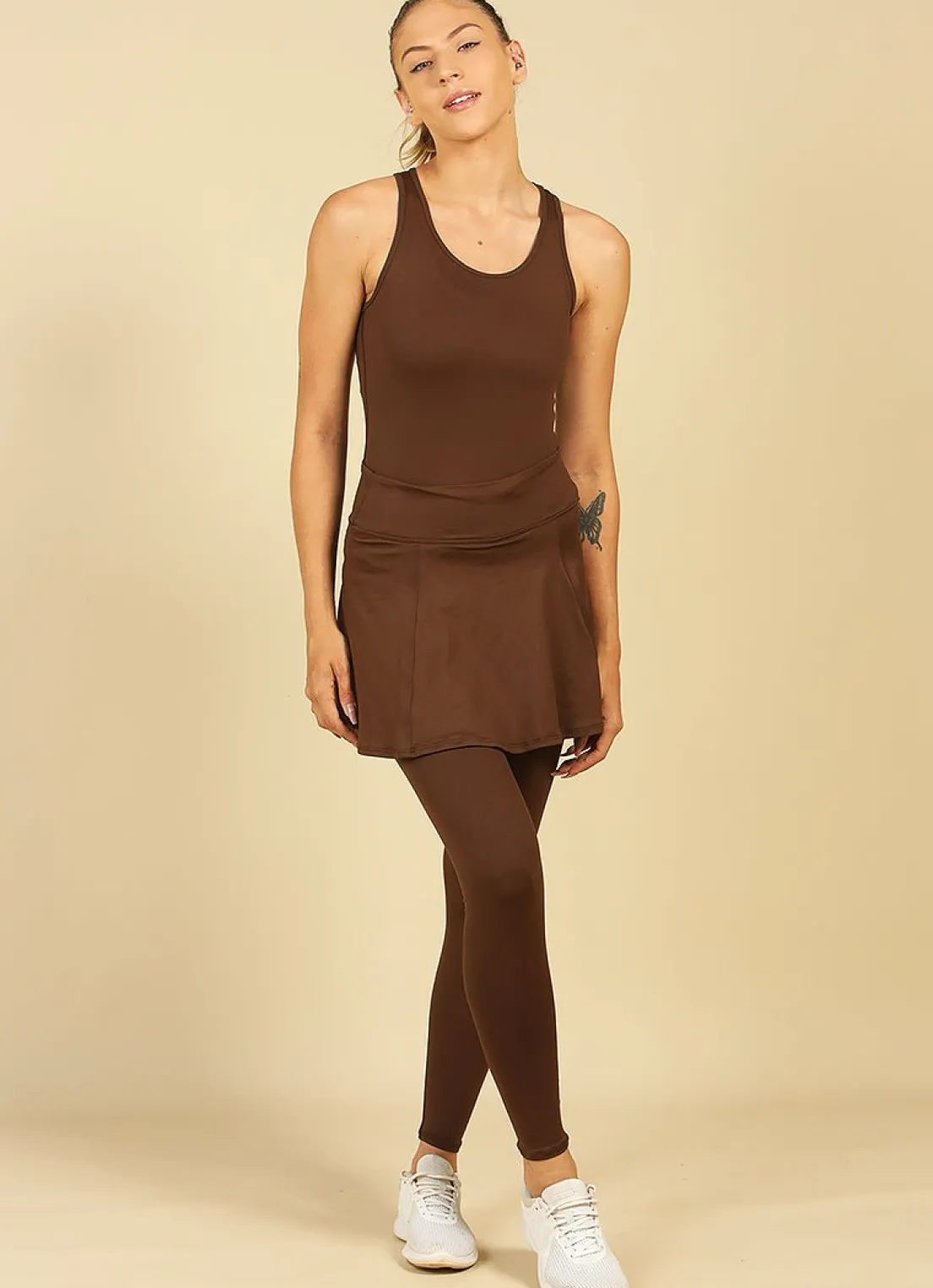 Dona Jo skirted leggings & capris|skirted leggings & capris>Love Skirted Legging Cafe Torrado