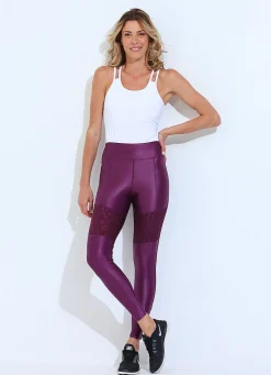 Dona Jo leggings & capris>Moto Legging Purple