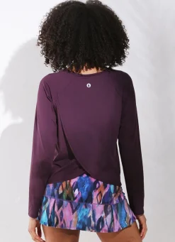 Dona Jo long sleeve shirts>Move Shirt Blueberry