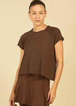 Dona Jo short sleeve shirts>Move T UPF 50+ Cafe Torrado