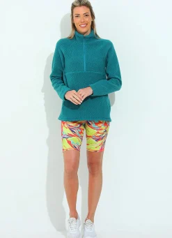 Dona Jo jackets & vests>Sherpa Half-zip Blue