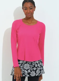 Dona Jo long sleeve shirts>SHI1400- Pink Batom