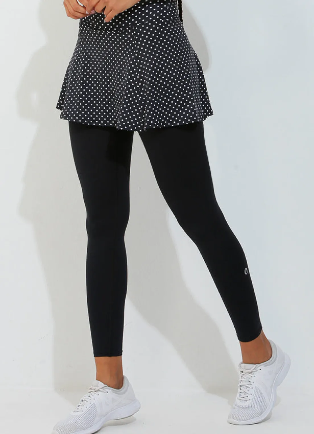 Dona Jo skirted leggings & capris|skirted leggings & capris>Skirted Legging Black Polka Dot/Blk