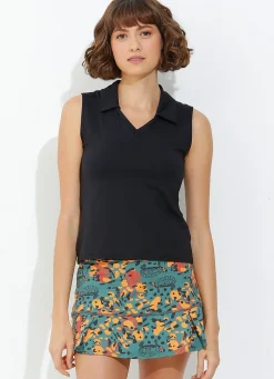 Dona Jo tank tops>Sunshine Polo UPF 50+ Black