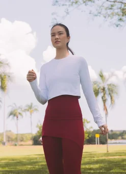 Dona Jo long sleeve shirts>UV Pro Cropped UPF 50+ White