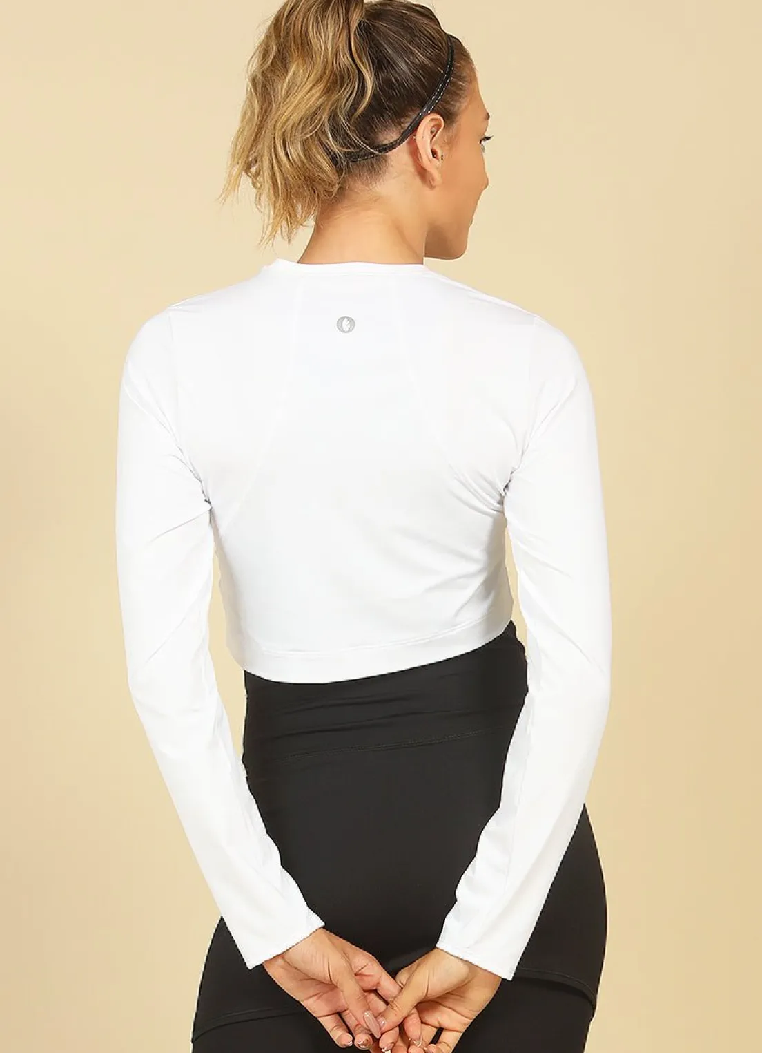 Dona Jo long sleeve shirts>UV Pro Cropped UPF 50+ White